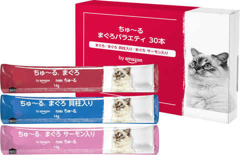 by Amazon Chu~ru Cat Treats, Tuna Variety, 14g x 30 sticks (SOLIMO)
