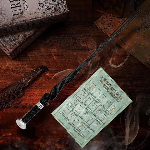 Meccol Magic Wand, Wizard School Style, Cosplay Accessory, Resin, Highly Restored, Halloween, Party, Birthday Gift, Magic Prop, Unisex,Wand + Spell List + Ticket + Map with Storage Box