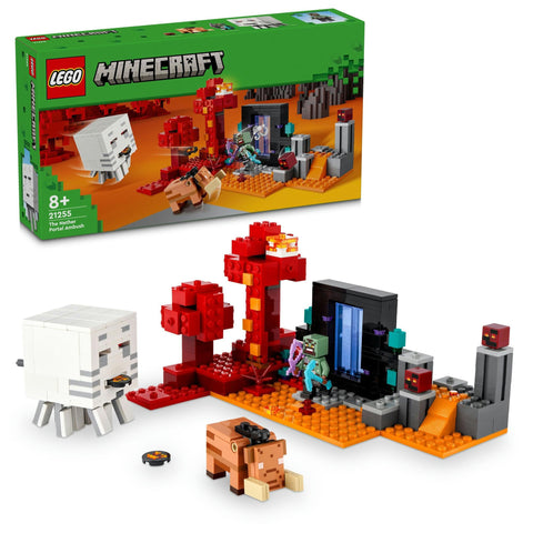 LEGO Minecraft Nether Portal Fighting Toy Present, Blocks, Boys, Girls, Children, 7, 8, 9, 10, Elementary School Students, Micra Nether Gust 21255