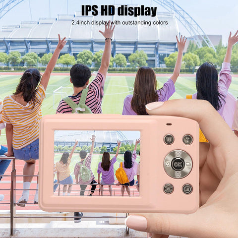 Digital Camera HD 1080P 16x Zoom 2.4" IPS Display (Pink)