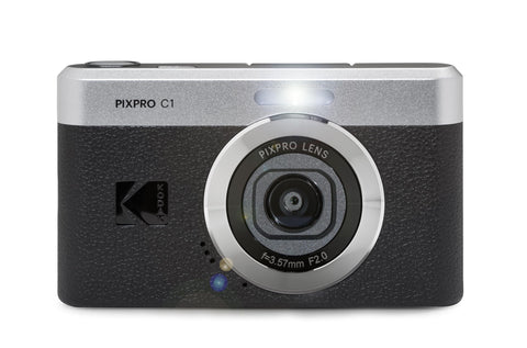 코닥 픽스프로 C1 - 울트라 컴팩트 디지털 카메라 | 13MP BSI CMOS, 4배 줌, 2.8인치 LCD 스크린, LED 플래시, 내장 배터리 - 블랙