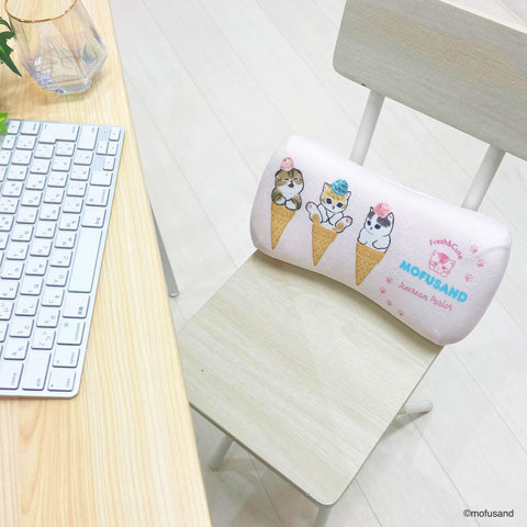 MORIPiLO 4621066 Morishita Memory Foam Pillow, Moffsand, Ice Nyan, 5.9 x 11.8 inches (15 x 30 cm), Lumbar, Backrest, Support, Stuffed Toy, Cushion, Mofusand Character Goods, Pink