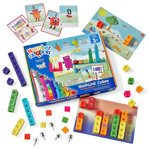 Learning Resources NumberBlocks MathLink Cubes Number Blocks, 1-10 Cubes, 100 Pieces, Activity Set, Math Toy, Japanese Guide Included, 93417-J, Authentic Product