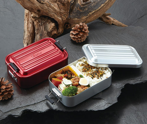 Skater AFT6B Domed Single-Tier Aluminum Lunch Box, 6.8 x 4.3 x 2.2 inches (172 x 108 x 56 mm), 20.3 fl oz (600 ml), For Adults, Kids, Stylish, Silver