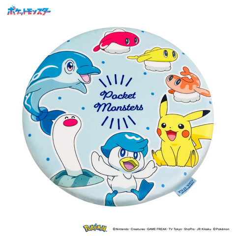 MORIPiLO 4621390 Pokemon Zabuton Chair Cushion, 15.7 x 15.7 inches (40 x 40 cm), Round, Cooling Sensation, Memory Foam, Character Goods, Pokemon Pardea, Blue,