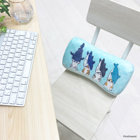MORIPiLO 4621067 Morishita Memory Foam Pillow, Muffsand, Shark Nyan, 5.9 x 11.8 inches (15 x 30 cm), Lumbar, Backrest, Support, Stuffed Toy, Cushion, Mofusand Character Goods, Blue