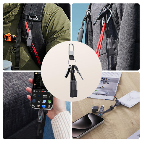 PZOZ 4 in 1 Multi Charging Cable LED Display 60W Cable USB C to A/Type C to Lightning / USB A to USB C / USB A to Lightning PD 5A Fast Charging for Macbook/iPhone/iPad/Samsung Galaxy/Google