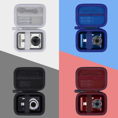 (케이스만 해당) 코닥 코닥 PIXPRO FZ55/FZ45 줌 프렌들리줌 디지털 카메라 보관 케이스, 블랙 (보너스: 넥 스트랩) - 칸카