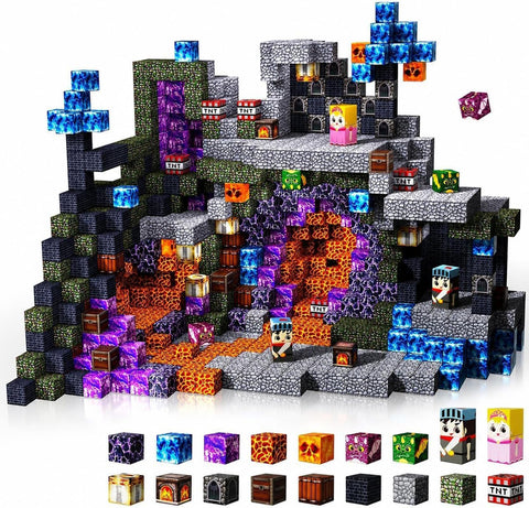 MAGNETIC BUILDING BLOCKS - Magnetic Block Cube, STEM Educational Toy Set for Kids Ages 3+, Montessori Building Blocks Toys, Easter Gifts for Boys and Girls 4-8 Years Old 8-52 Years Old