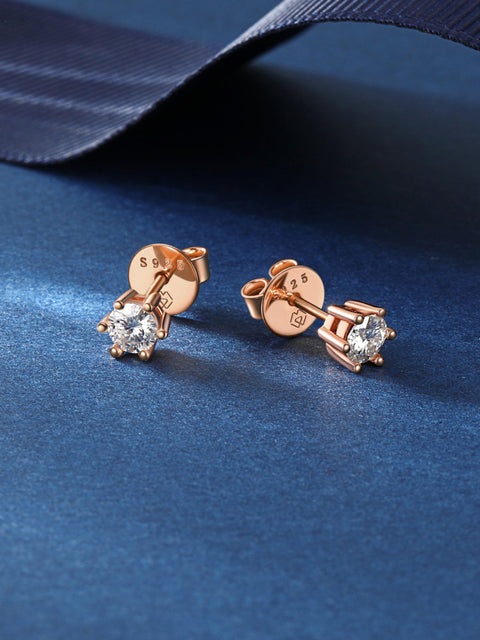 MomentWish Moissanite Earrings, Women's, Men's, 925 Silver, Hypoallergenic Stud Earrings, 0.6 - 4 Carats, Artificial Diamond, D Color, VVS1, Popular Anniversary, Gift, 4/5/6.5/7.5/8 mm