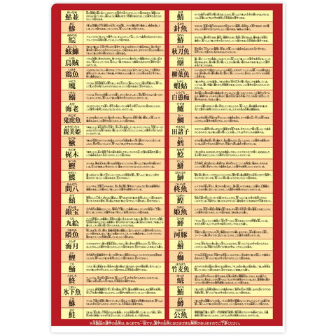 The Access 海 鱼 图鉴 透明文件夹 A4 鱼汉字 大全系列