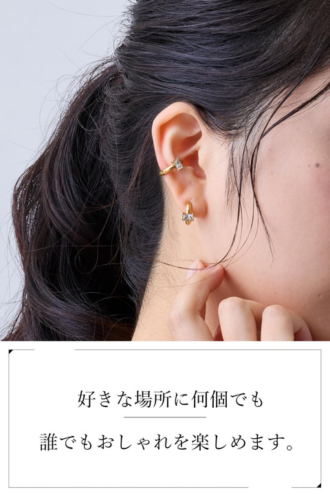 Puente Ear Cuff, Women's Earrings, Non-Hole Earrings, Hoop Earrings, Stainless Steel, Fake Earrings, Diamond, Silver, Gold