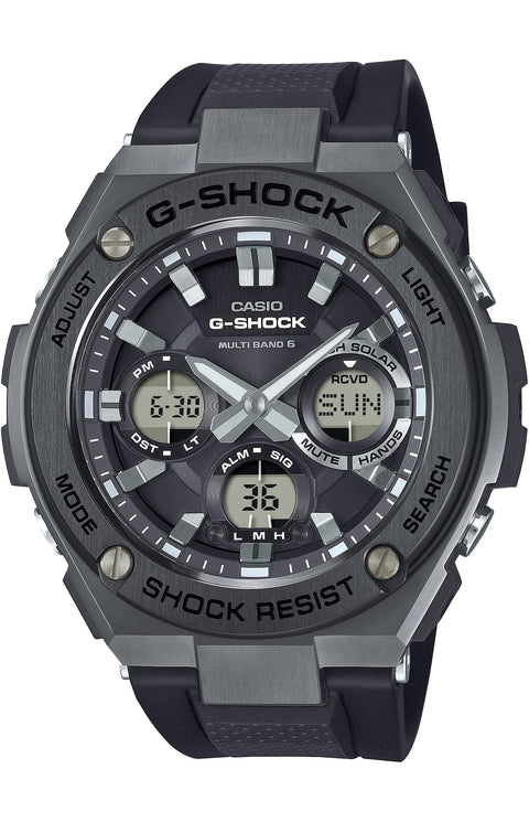Casio Wristwatch, G-Steel & G-MS GST-W110MS / MSG-W600, black/black (pink gold)