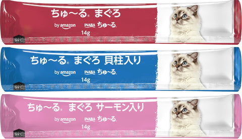 by Amazon ちゅ~る 猫用おやつ まぐろバラエティ 14g × 54本 (SOLIMO)