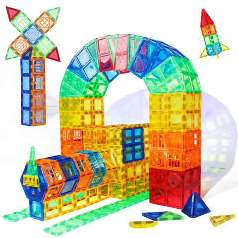 MAGBLOCK 56ピース マグネットブロック 6.5cm 磁石ブロック 子供 知育玩具 マグネットおもちゃ人気 おもちゃ 女の子 男の子 誕生日 入園 クリスマスプレゼント（日本語マニュアルを含む）