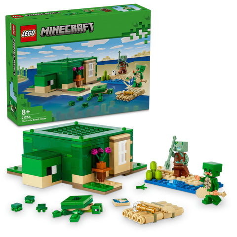 LEGO Minecraft 21254 Turtle Beach House Toy Toy Present, Blocks, Girls, Boys, Children, 7, 8, 9, 10, Elementary School Students, Micra