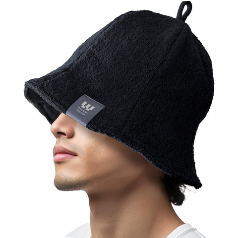 Wander Forest Sauna Hat, Men's Trapper Hat, Towel Fabric, Large, Sauna Goods, Extra Thick, 2-Layer, Towel, Bomber Hat, Sauna Hat, Sauna Hat, Tent Sauna
