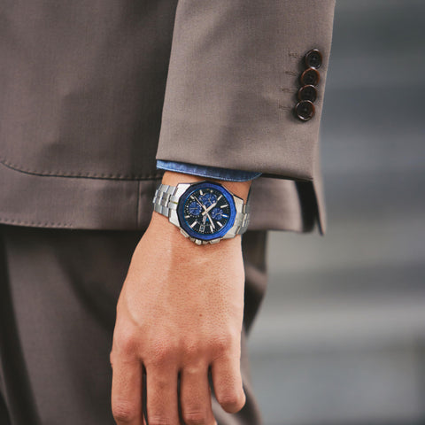 Casio 卡西欧 腕表 Osianas 搭载Manta Bluetooth 电波太阳能 蓝宝石玻璃表圈 OCW-S6000-1AJF 男款 银色, 24面固件切割/黑色表盘, 1件, 蓝宝石玻璃表圈