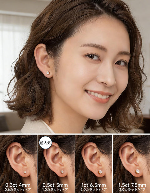 MomentWish Moissanite Earrings, Women's, Men's, 925 Silver, Hypoallergenic Stud Earrings, 0.6 - 4 Carats, Artificial Diamond, D Color, VVS1, Popular Anniversary, Gift, 4/5/6.5/7.5/8 mm