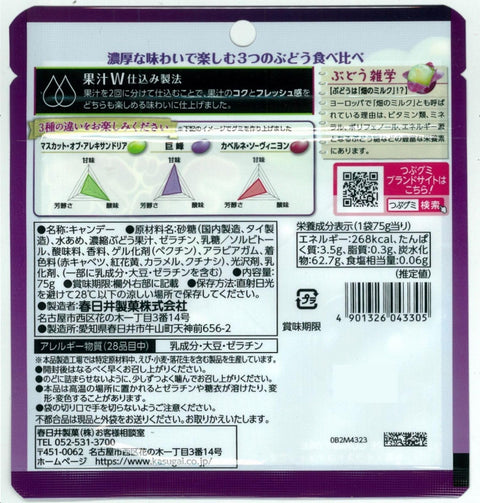 春日井制菓 颗粒软糖 PREMIUM浓厚葡萄 75克×10袋