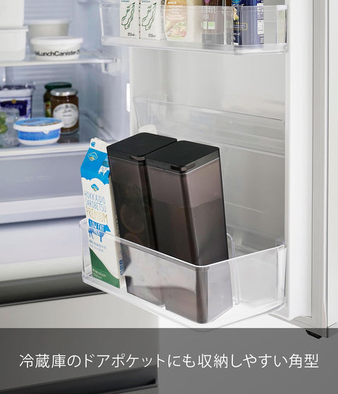 山崎实业(山崎)可同时注入 冷水壶 黑色 约宽8.5×深8.5×高25.3厘米 塔式水壶 窄型 1.2升 可用洗碗机清洗 冷水专用 3741