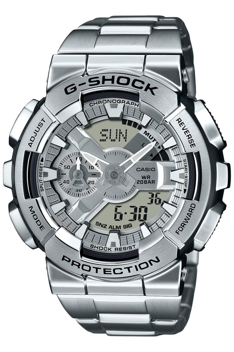 Casio GM-110 Classic Color Wristwatch, Metal Band: Silver, Bracelet Type