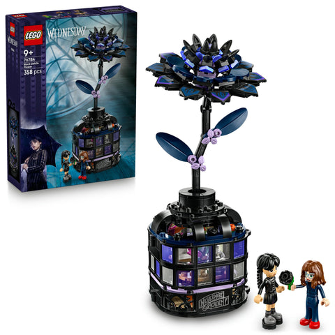 Lego 76784 Wednesday Black Dahlia Toy Birthday Present Blocks for Girls Boys Children 9 Years Old 10 Years Old 11 Years Old Elementary School Bouquet Artificial Flowers Decoration Painting Art Mom