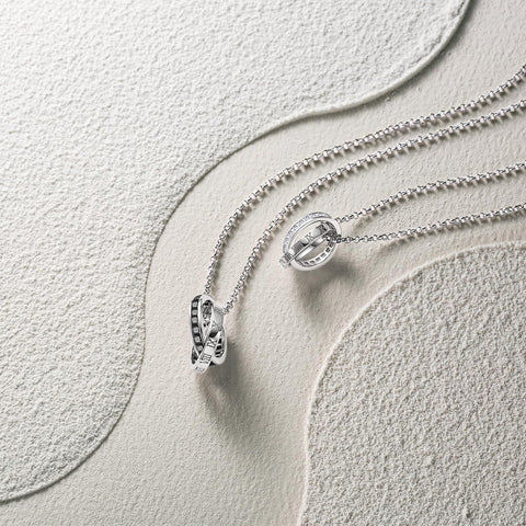 FANCIME Necklace, Unisex, Matching Necklace, Unisex, Zirconia, Silver, S925, Sterling Silver, White Day, Return, Anniversary, Matching Gift, Gift Wrapping Included