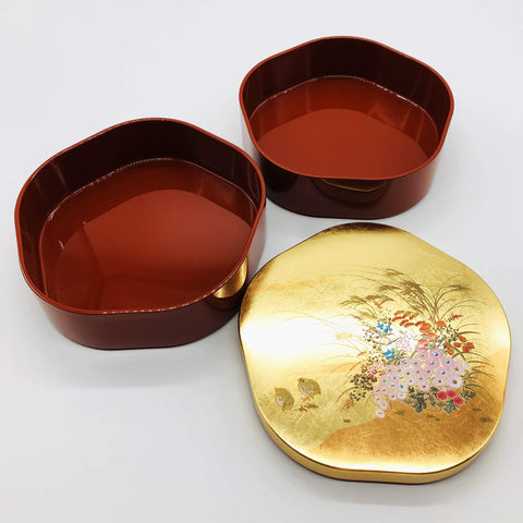 まえじゅう漆器 みやび 5.0 花重 6R-507 赤