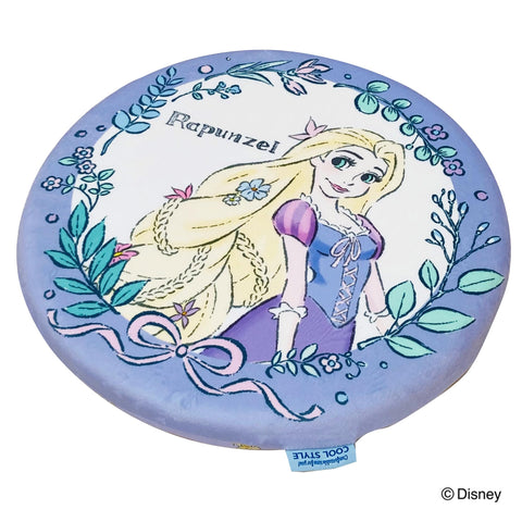 MORIPiLO 4621377 Disney Rapunzel Chair Cushion, 15.7 x 15.7 inches (40 x 40 cm), Round, Cooling Sensation, Memory Foam, Character Goods, Disney Princess, Purple