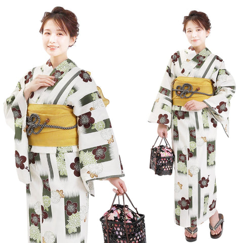 Fuuka X142333 Women's Yukata 2-Piece Set, One Size Fits All (Waist Belt, Made in Japan)