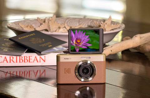KODAK Pixpro C1 – 超小型數位相機| 13MP BSI CMOS、4倍變焦、2.8吋LCD螢幕、LED閃光燈 – Marron