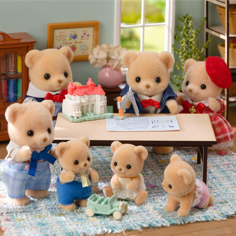 Sylvanian Families Epoch Biscuit Bears Family FS-59 ST Mark Certified, For Ages 3 and Up, Toy, Doll House, Epoch