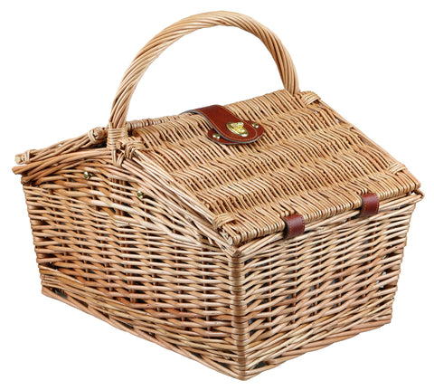 Captain Stag Outdoor Picnic Basket with Lid Oval Trunk House