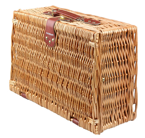 Captain Stag Outdoor Picnic Basket with Lid Oval Trunk House