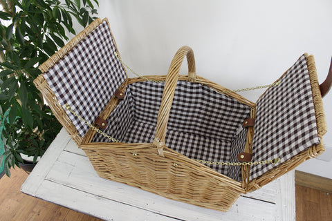 Captain Stag Outdoor Picnic Basket with Lid Oval Trunk House