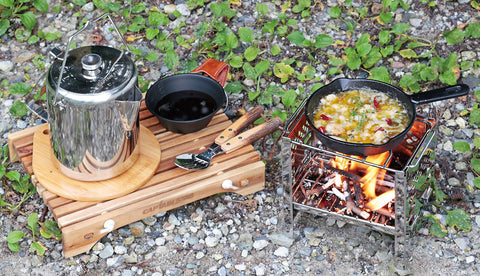 Captain Stag UG-43 Barbecue Stove, Bonfire Stand, 3-in-1, Foldable, Smart Grill, B6 Type, Includes Bag, 3 Levels Adjustable