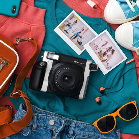 富士軟片(FUJIFILM) 寬版智慧型手機印表機 "趣奇" instax Link WIDE 摩卡灰 & 手掌大小相機 趣奇 INSTAX Pal 黑 廣角鏡頭 多格式 & 即時彩色膜 instax WIDE 10片裝 INSTAX WIDE K R 1