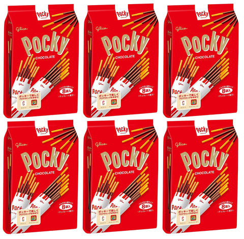 Ezaki Glico Pocky Chocolate, 8 Bags x 6 Packs