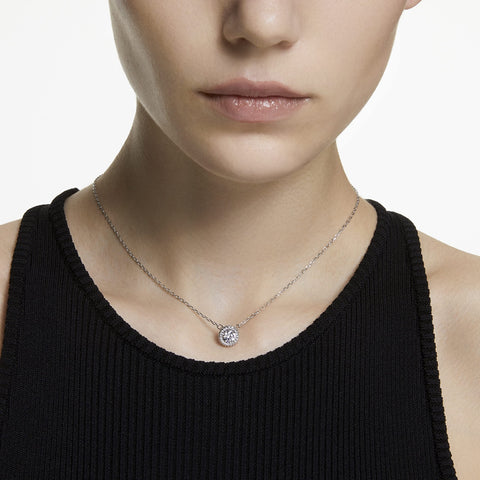 Constella 施华洛世奇 官方 吊坠,圆形切割,密镶,白色,铑镀层, 铑涂层,氧化锆, 水晶