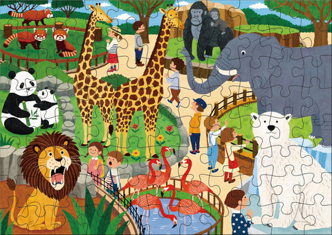 KUMON PUBLISHING JP-46 STEP4 Jigsaw Puzzle, Fun Animal Park, Educational Toy, Children’s Jigsaw Puzzle, 54 Pieces / 70 Pieces / 88 Pieces, Ages 3 and Up