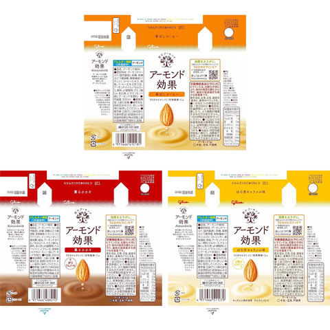 Ezaki Glico Almond Effect Assortment Set, 6.8 fl oz (200 ml) x 18 Bottles, Storage at Room Temperature, Vitamin E, Dietary Fiber