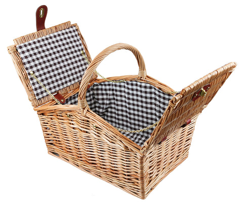 Captain Stag Outdoor Picnic Basket with Lid Oval Trunk House