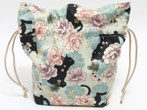 [하세가와] 손잡이가 달린 고양이 무늬 지갑, 일본산