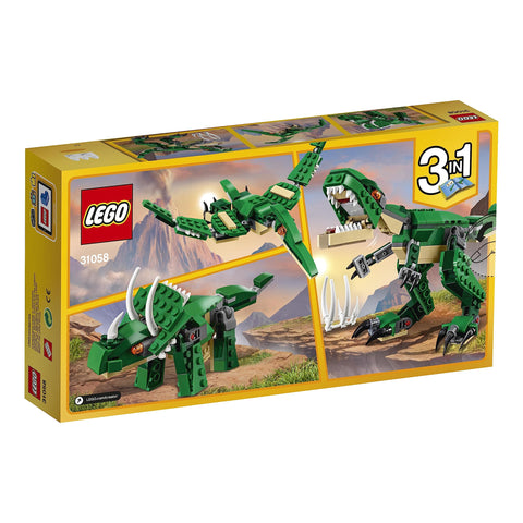 LEGO Creator 31058 3-in-1 Mighty Dinosaurs Set (T-Rex/Triceratops/Pterodactyl), For Ages 7 - 12, Boys & Girls, Creative Educational Toy