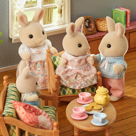 EPOCH Sylvanian Families FS-47 Milk Rabbit Family Dolls, Safety Toy Mark Certified, Toy for Ages 3 Years and Up, Dollhouse