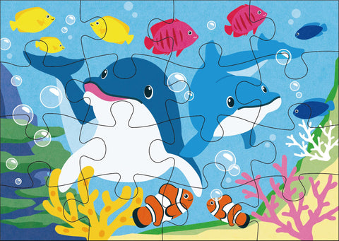 くもん出版(KUMON PUBLISHING) くもんのジグソーパズル STEP2 かわいいどうぶつのかぞく 知育玩具 子供ジグソー 9ピース・12ピース・16ピース・20ピース 2歳以上 JP-26 KUMON