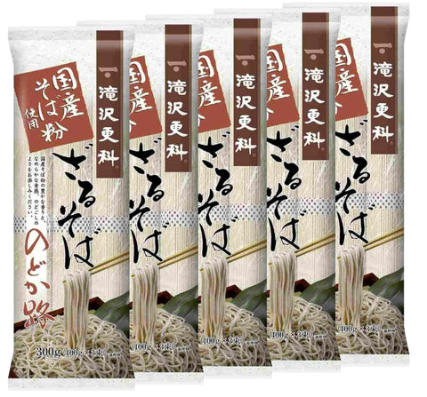 Nissin Foods Takizawa Sarashina Nodokaji Nodokaji Soba Made with Domestic Buckwheat Flour, 10.6 oz (300 g) x 5 Packs