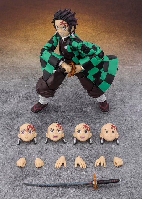 타마시 네이션스 S.H. 피규어츠 데몬 슬레이어 카마도 탄지로: 인피니티 캐슬 배틀 버전 약 140mm PVC 및 ABS 사전 도장 액션 피규어
