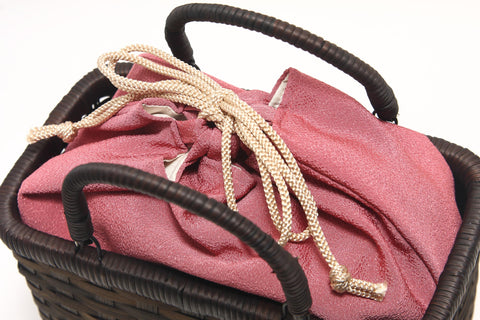 Hasegawa Women's Bamboo Hamper Yukata Basket Bag, Removable Drawstring